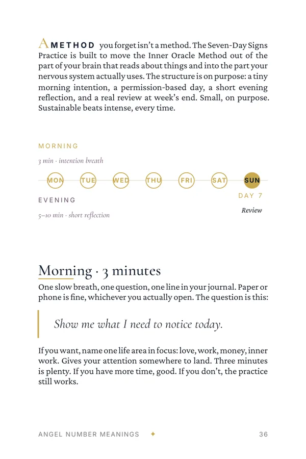 Page 36 of Angel Number Meanings: the seven-day signs practice with a three-minute morning check-in